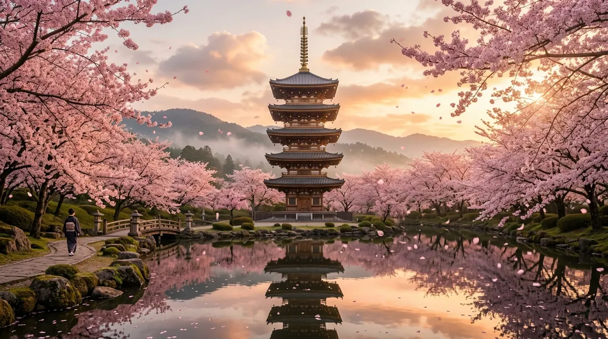 Pagoda tradicional japonesa, Kioto, Japón